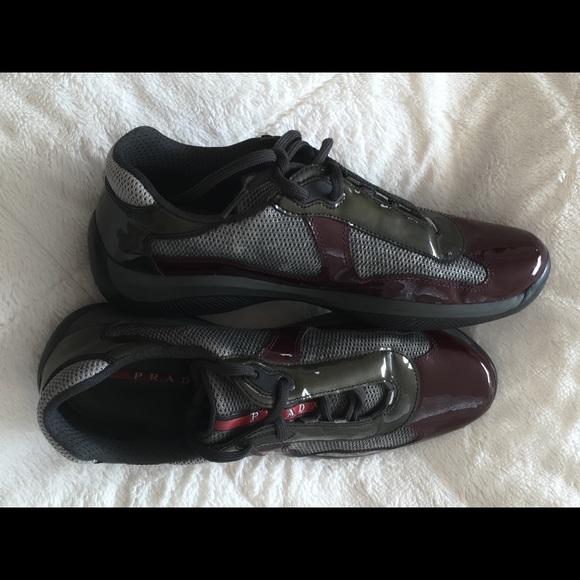 prada americas cup trainers patent black